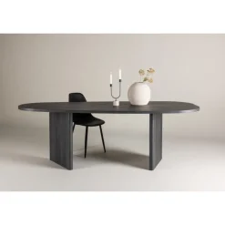 Gronvik Ovalt spisebord 220x100cm - Sort