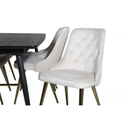 Guld Spisebordssæt - Beige, Sort og Natur