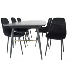 Guld Spisebordssæt - Sort