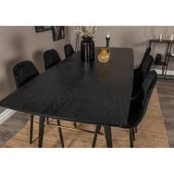 Guld Spisebordssæt - Sort