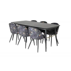 Guld Spisebordssæt - Sort og Messing