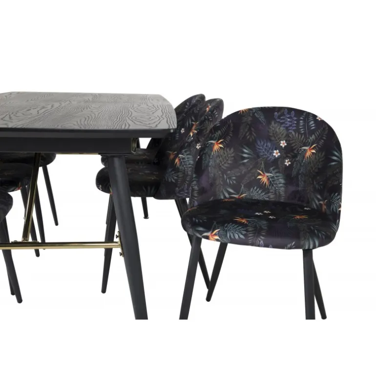 Guld Spisebordssæt - Sort og Messing