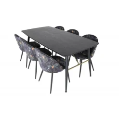 Guld Spisebordssæt - Sort og Messing