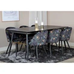 Guld Spisebordssæt - Sort og Messing