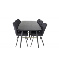 Guld Spisebordssæt - Sort og Messing