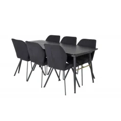 Guld Spisebordssæt - Sort og Messing