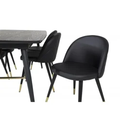 Guld Spisebordssæt - Sort og Messing