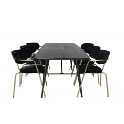 Guld Spisebordsæt - Sort og Messing