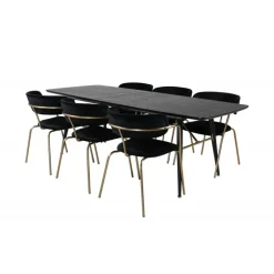 Guld Spisebordsæt - Sort og Messing