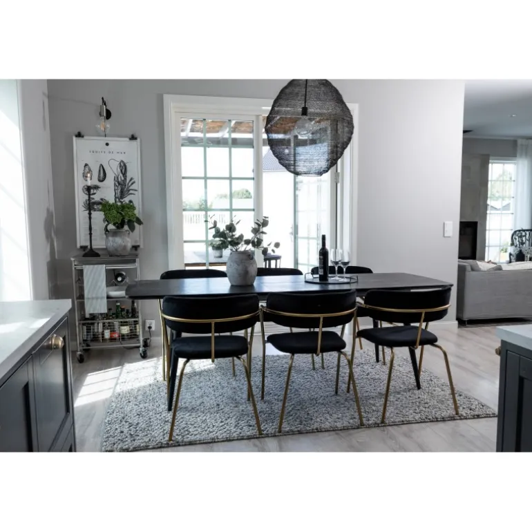 Guld Spisebordsæt - Sort og Messing