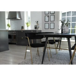 Guld Spisebordsæt - Sort og Messing