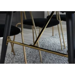 Guld Spisebordsæt - Sort og Messing