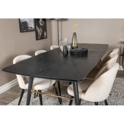 Guld t Spisebordssæt - Beige og Sort