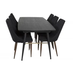 Guld t Spisebordssæt - Sort og Messing