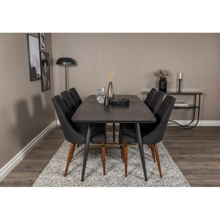 Guld t Spisebordssæt - Sort og Messing