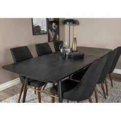 Guld t Spisebordssæt - Sort og Messing