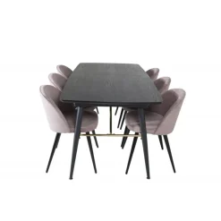 Guld t Spisebordssæt - Sort og Pink