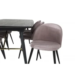 Guld t Spisebordssæt - Sort og Pink