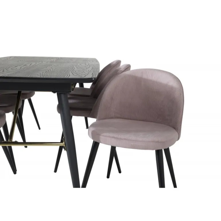 Guld t Spisebordssæt - Sort og Pink