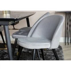 Guld t Spisebordssæt - Sort, Messing og Lysegrå