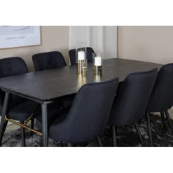 Guld t Spisebordssæt - Sort og Messing