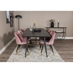 Guld t Spisebordssæt - Sort og Pink