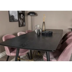 Guld t Spisebordssæt - Sort og Pink