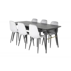 Guld t Spisebordssæt - Sort og Grå