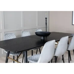 Guld t Spisebordssæt - Sort og Grå