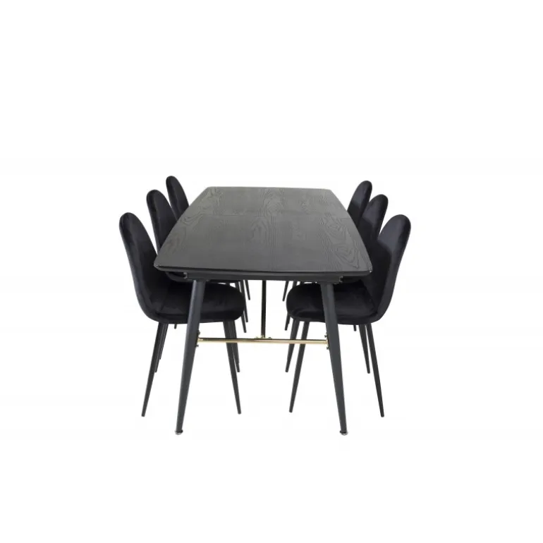 Guld t Spisebordssæt - Sort og Messing