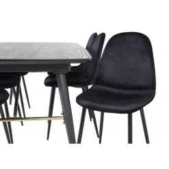 Guld t Spisebordssæt - Sort og Messing