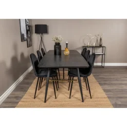 Guld t Spisebordssæt - Sort og Messing