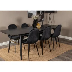 Guld t Spisebordssæt - Sort og Messing