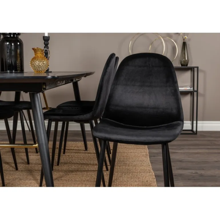 Guld t Spisebordssæt - Sort og Messing