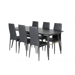 Guld t Spisebordssæt - Sort og Messing