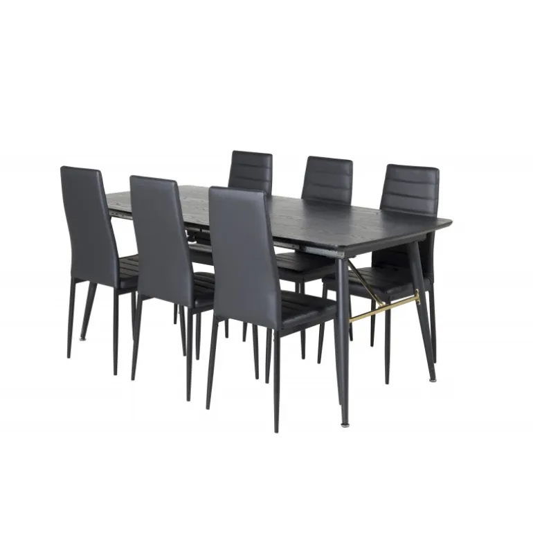 Guld t Spisebordssæt - Sort og Messing