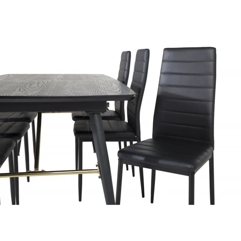 Guld t Spisebordssæt - Sort og Messing