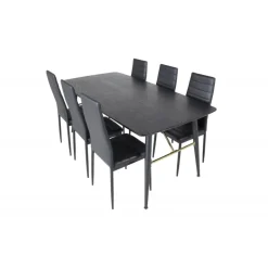 Guld t Spisebordssæt - Sort og Messing