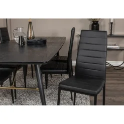 Guld t Spisebordssæt - Sort og Messing