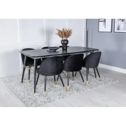 Guld t Spisebordssæt - Sort og Messing