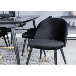 Guld t Spisebordssæt - Sort og Messing