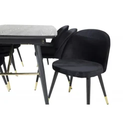 Guld t Spisebordssæt - Sort og Messing