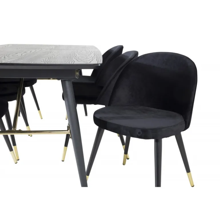 Guld t Spisebordssæt - Sort og Messing