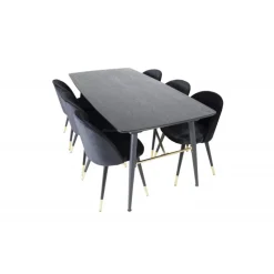 Guld t Spisebordssæt - Sort og Messing