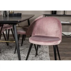 Guldfarvet t Spisebordssæt - Sort og Pink