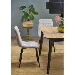 GULIAN Spisebord med udtræk, wotan eg / Sort