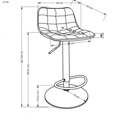H120 Barstol - Guld / Sort