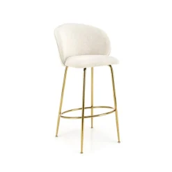 H116 Barstol, Creme/guld