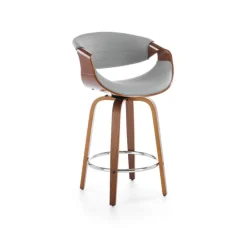 H123 Barstol, Grå / Valnød