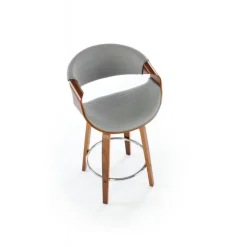 H123 Barstol, Grå / Valnød